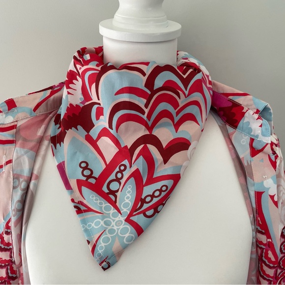 3pc Set Printed Shirt Scarf Shorts - Picture 3 of 8